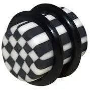 CHEQUERED FIMO PLUGS Shop Tattoobedarf